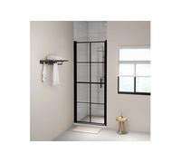 Douchedeur 91x195 cm gehard glas zwart148891