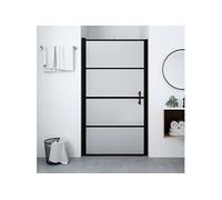 vidaXL Porte de douche Verre trempé dépoli 91x195 cm Noir