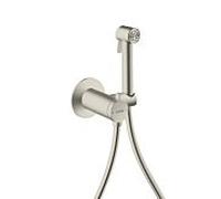 Pommeau de douche bidette AXOR hansgrohe 29242800 type 2000 jet rond pour eau mitigée avec support de pommeau de douche et flexible de douche 2000 , 25 m, acier inoxydable optique