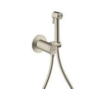 Douches bidette Hansgrohe AXOR Pommeau de douche bidette 29242820 1 jet rond pour eau mitigée avec support de pommeau et flexible de douche 1,25 m, nickel brossé