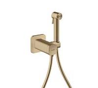 Douches bidette Hansgrohe AXOR Pommeau de douche bidette 29243140 1 jet Softsquare pour eau mitigée avec support de pommeau de douche et flexible de douche 1,25 m, bronze brossé