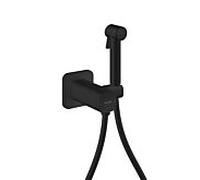 Douches bidette Hansgrohe AXOR Pommeau de douche bidette 29243670 1 jet Softsquare pour eau mitigée avec support de pommeau de douche et flexible de douche 1,25 m, noir mat