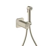 Douches bidette Hansgrohe AXOR Pommeau de douche bidette 29243820 1 jet Softsquare pour eau mitigée avec support de pommeau de douche et flexible de douche 1,25 m, nickel brossé