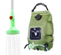 Douches solaires pour camping | Pochette de bain solaire amovible de 20 L avec pommeau de douche et tuyau | Sac de douche portable - Pour l'extérieur, la plage, l'intérieur, les voyages, la cabine, le