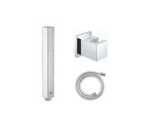 Douchette 1 jet Vitalio Joy Cube Stick chromé avec flexible 150 et support carré