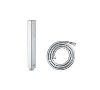 Douchette 1 jet Vitalio Joy Cube Stick chromé avec flexible de douche VitalioFlex Comfort 1750