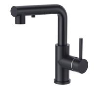 Douchette 3 Fonctions robinet cuisine Mitigeur Lavabo Noir Rotatif 360°, Noir Mat