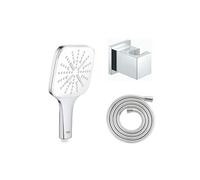 Douchette 3 jets Vitalio Smartactive chrome carré avec flexible 200 et support carré