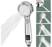 Douchette à Affichage LED de la température, 4 modes de douche, avec bouton Pause, Pommeau de douche Économie d'eau à Haute