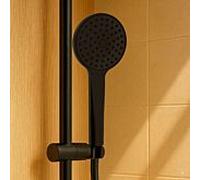 Douchette à main AquaCraft 130 noir mat | Pommeau de douche rond 100 mm | Pommeau de douche avec jet type 2000 | Pommeau de douche avec buses anticalcaires | Design moderne | 9 l/min d'économie d'eau