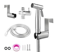 Douchette à main en acier inoxydable pour bidet, pulvérisateur de toilette, kit de pulvérisation de couches musulmanes en acier inoxydable pour bébé avec distributeur de robinet, toilettes à tuyau et
