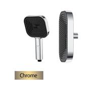 Douchette à main réglable, 3 modes, effet pluie, grand débit, mitigeur haute pression, économie d'eau, accessoires de salle de bain(Chrome set)