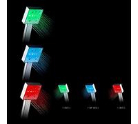 Douchette de 8 pouces，Pomme de Douche LED 3 Couleur Changeante Bleu/Vert/Rouge Lumière de l'eau Glow Capteur de Température Douchette Économique pour Salle de Bain，ABS chromée (A)