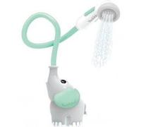 Douchette de bain bebe elephant gris turquoise - tuyau aspergeur jet d'eau - douche baignoire - set jouet eveil enfant + carte