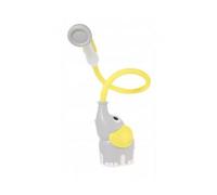 Douchette de Bain Elephant Gris et Jaune, Bebe - Tuyau aspergeur, pommeau Douche, Jet - Set Jouet eveil Eau avec Carte Animaux