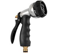 Douchette de jardin en métal, pistolet pulvérisateur de jardin, 7 types de pulvérisation, multifonctionnelle, haute pression, débit d'eau réglable pour arrosage, nettoyage des animaux domestiques,