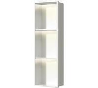 Douchette double couche - Pas besoin de carrelage - Antirouille - Grande capacité pour shampooing et articles de toilette - Facile à installer - Blanc - 28 x 90 x 12,5 cm