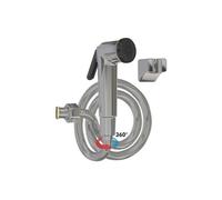 Douchette hygiénique chromée, avec flexible en acier inoxydable 120cm, tête rotative, bouton d'activation inférieur | 3029