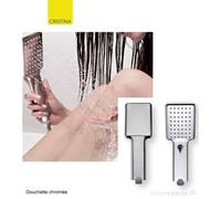 Douchette monojet réglable chromée 12/8 cm Agua Life - CRISTINA ONDYNA AG20251