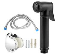 Douchette Toilette à Main G1 / 2in, Kit Bidet Cuivre Noir avec Tuyau 1,5m et Support Mural - Contrôle Précis, Matériau Cuivre Robuste, Usage Hygiénique