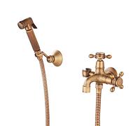 Douchette Toilette Wc Portable,Antique,Douchette Toilette Wc Portable,Douchette Wc Kit Complet Cuivre,Robinet En Cuivre Plein À Chasse D'eau Sous Pression Multifonction,Antique C