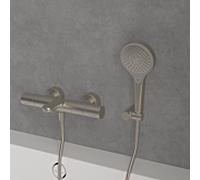 Douchette Villeroy & Boch Verve TVS10900100064 Ø 110 mm, 3 jets, avec protection anti-retour, fixation murale, nickel brossé noir