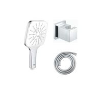 Douchette Vitalio Smartactive avec flexible Twistfree VitalioFlex Comfort 1750 chromé et support mural cube Euphoria