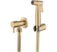 Douchette WC dorée en acier inoxydable 304 - flexible inox 1,5 m, valve céramique, kit complet pour bidet