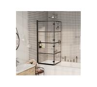 Douchewand inklapbaar 120x140 cm ESG zwart150745