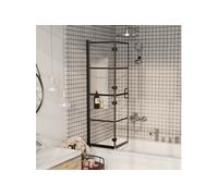 Douchewand inklapbaar 80x140 cm zwart150743
