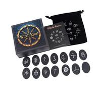 DOUDINGMAO Ensemble de blocs de pierre, bois avec boîte, idéal pour les voyages, les divinations, la sorcellerie, les oracles de l'exploration nordique