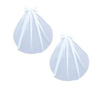 DOUDINGMAO Épaulette en tulle avec perles pour danse, jeu de scène, costume, carnaval, mariée, perles maléfiques en maille, accessoires de mariée multi-occasions, blanc, taille unique