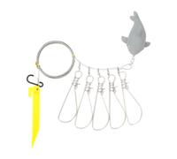 DOUDINGMAO Filière à poisson portable | Engrenage de rivage d'eau douce, câble en acier inoxydable, 5 clips, joints, fixation enroulée
