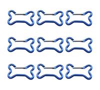 DOUDINGMAO Lot de 9 porte-clés en alliage d'aluminium en forme d'os avec mousqueton à ressort et boucle de suspension en forme d'os en aluminium pour bouteille d'eau