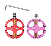 DOUDINGMAO Pédales de vélo ergonomiques en alliage d'aluminium avec piques en acier, structure à 3 roulements, design résistant à l'usure, interfaces standard, pédales de vélo antidérapantes avec