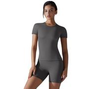 DOUDINGMAO Vêtements de sport légers 2 pièces à séchage rapide pour femme pour la course à pied, la danse, le quotidien, les tenues de gym pour femmes, ensemble de salons courts assortis, vêtements