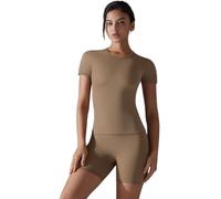 DOUDINGMAO Vêtements de sport légers 2 pièces à séchage rapide pour femme pour la course à pied, la danse, le quotidien, les tenues de gym pour femmes, ensemble de salons courts assortis, vêtements