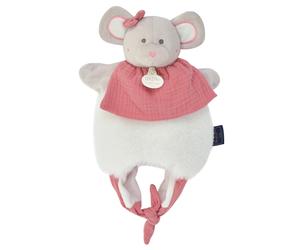 Doudou amusette 30 cm polyester LES PETITS FUTÉS souris rose