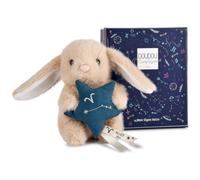 Doudou et Compagnie - Petit Doudou Lapin Bélier - 12 cm - Doudou Bébé Collection Astro avec Constellation Brodée - Étoile Molletonnée Douce - Idée Cadeau Naissance Bébé Fille Garçon - DC4651