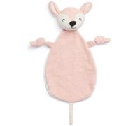 Doudou attache sucette biche en tricot rose pâle