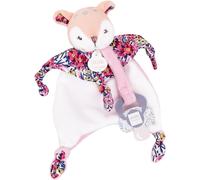 DOUDOU ET COMPAGNIE - BOH’AIME FAON Doudou Rose Attache Sucette - Peluche Ultra Douce - Avec Boîte Cadeau Fleurie - Idée Cadeau Naissance Fille - Lavable en Machine - Pour Bébé - DC4220