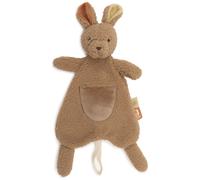 Jollein Attache-sucette bébé - Kangaroots - doudou avec attache tétine - extra doux - tissu câlin - avec boucle de fixation - cadeau de naissance - 28 x 11 cm