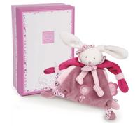 Doudou et Compagnie – Coffret doudou et attache-sucette Lapin Cerise