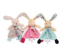 Doudou attache-sucette lapin Poupi Gris Baby Nat' G