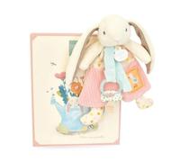 Doudou attache sucette lapin rose - Doudou et compagnie
