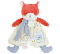 Doudou Attache-sucette Renard En Velours Et Coton ? Dès La Naissance Orange, Bleu, Blanc TU