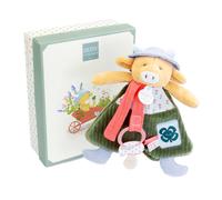Doudou attache-sucette vache aneth 19 cm vert TU