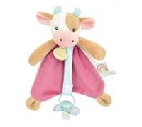 Doudou Attache Sucette Vache Pistache