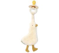 Doudou attache-tétine en gaze de coton Oie