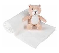 Doudou avec plaid Foret - Ourson - Beige - l 80 x L 100 cm Blanc G